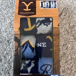 Yellowstone Men's Blue and Gray Socks